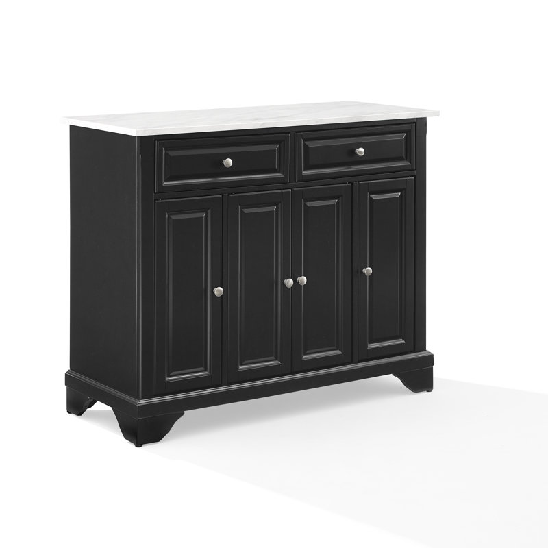 Andover Mills™ Moser Paper Marble Kitchen Island & Reviews Wayfair